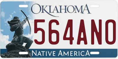OK license plate 564ANO