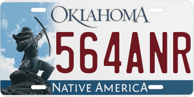 OK license plate 564ANR