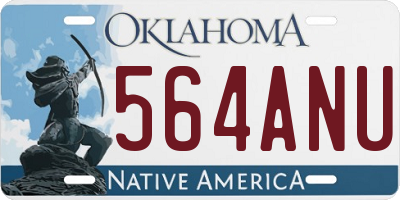 OK license plate 564ANU