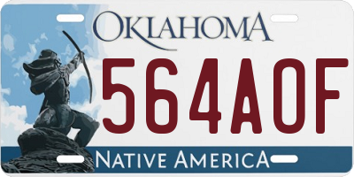 OK license plate 564AOF