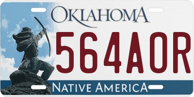 OK license plate 564AOR