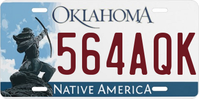 OK license plate 564AQK