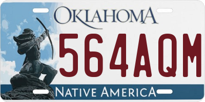 OK license plate 564AQM