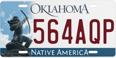 OK license plate 564AQP