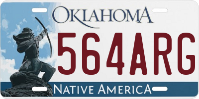 OK license plate 564ARG