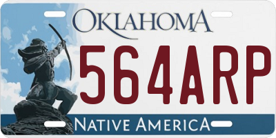 OK license plate 564ARP