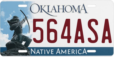 OK license plate 564ASA