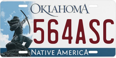 OK license plate 564ASC