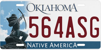 OK license plate 564ASG