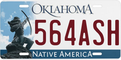 OK license plate 564ASH