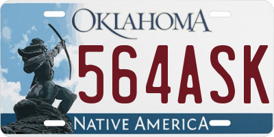 OK license plate 564ASK