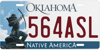 OK license plate 564ASL