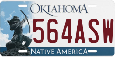OK license plate 564ASW