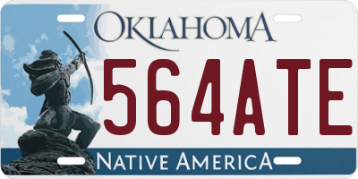 OK license plate 564ATE
