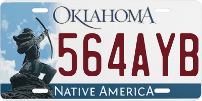 OK license plate 564AYB