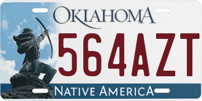 OK license plate 564AZT