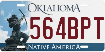 OK license plate 564BPT