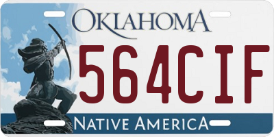 OK license plate 564CIF