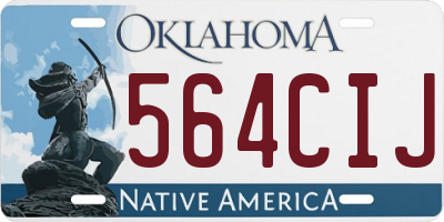 OK license plate 564CIJ
