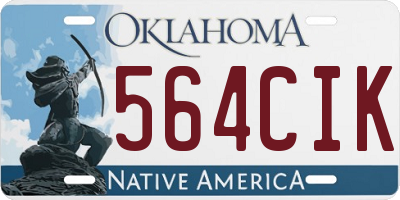 OK license plate 564CIK