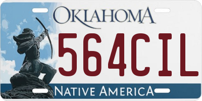 OK license plate 564CIL