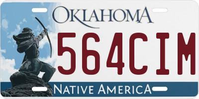OK license plate 564CIM