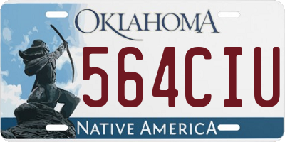 OK license plate 564CIU