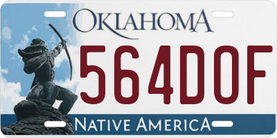 OK license plate 564DOF