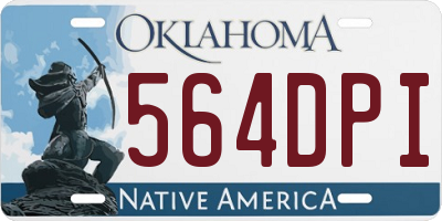 OK license plate 564DPI
