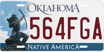 OK license plate 564FGA