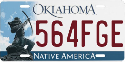 OK license plate 564FGE