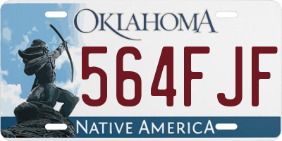 OK license plate 564FJF