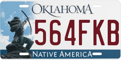 OK license plate 564FKB