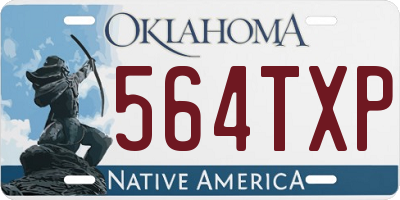 OK license plate 564TXP