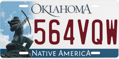 OK license plate 564VQW
