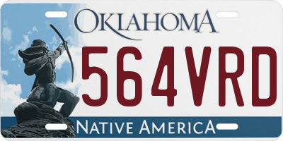 OK license plate 564VRD
