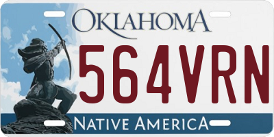 OK license plate 564VRN