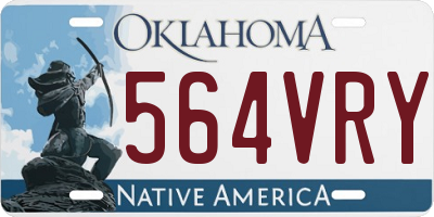 OK license plate 564VRY