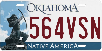 OK license plate 564VSN