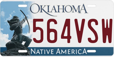 OK license plate 564VSW