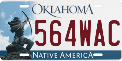 OK license plate 564WAC