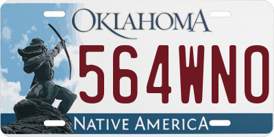 OK license plate 564WNO