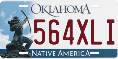 OK license plate 564XLI
