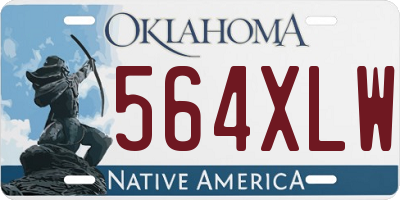 OK license plate 564XLW
