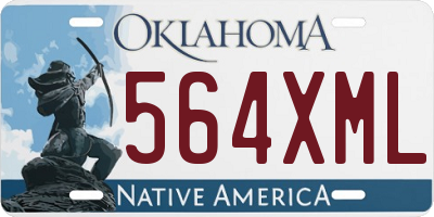 OK license plate 564XML