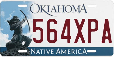 OK license plate 564XPA