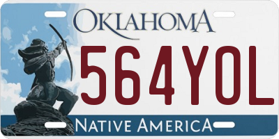 OK license plate 564YOL