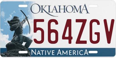 OK license plate 564ZGV