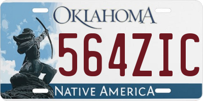 OK license plate 564ZIC