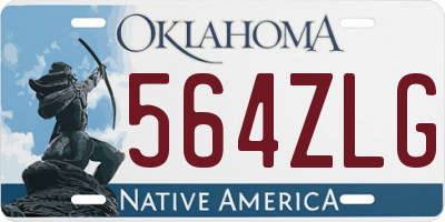 OK license plate 564ZLG